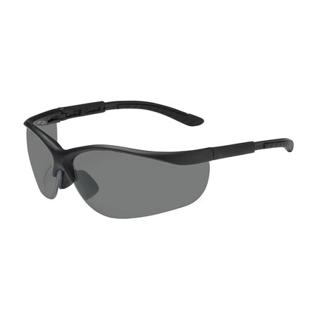 Pip Semi-Rimless Safety Glasses with Black Frame, Gray Lens and Anti-Scratch Coating 250-21-0401